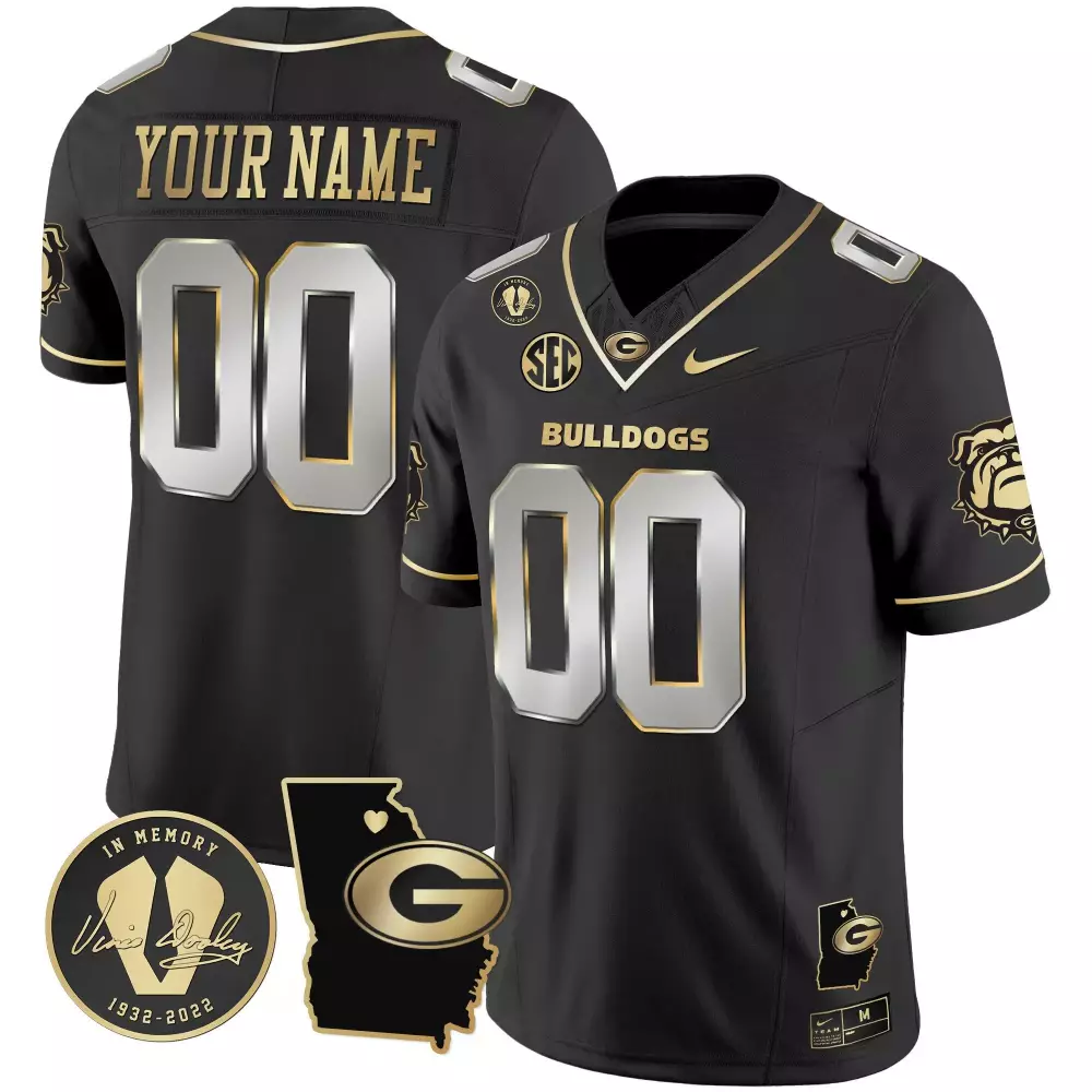 V4 Black Georgia Bulldogs 2023 Vapor Custom Jersey | Youth Georgia Map Design | Limited Edition Fan Gear