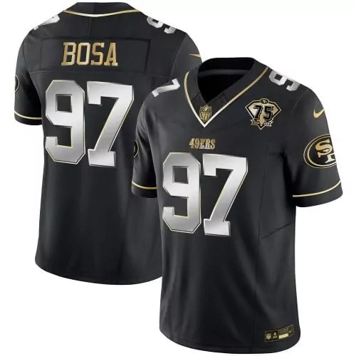 Nick Bosa San Francisco 49ers Youth Black Limited Jersey | 75th Anniversary Patch | Vapor Limited Edition for Game Day | For Men, Women & Youth
