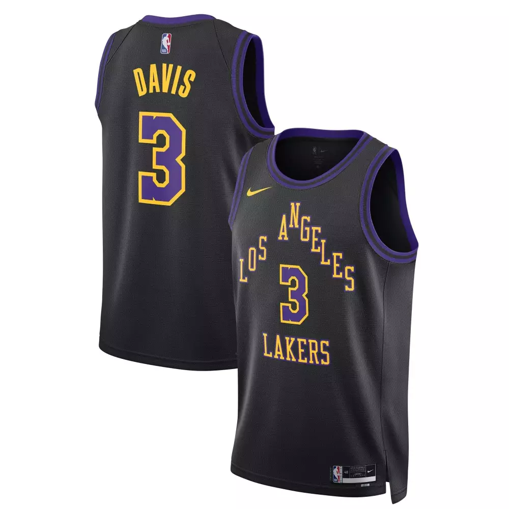 Anthony Davis Black Lakers 2023-24 Swingman City Edition Jersey | All Stitched | Fan Gear for Men, Women & Youth