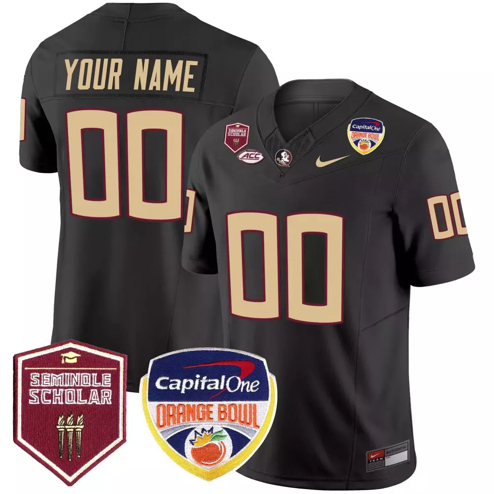 Florida State Seminoles Orange Bowl Patch Black Vapor Limited Jersey | Custom Stitched Fan Gear | For Men, Women & Youth