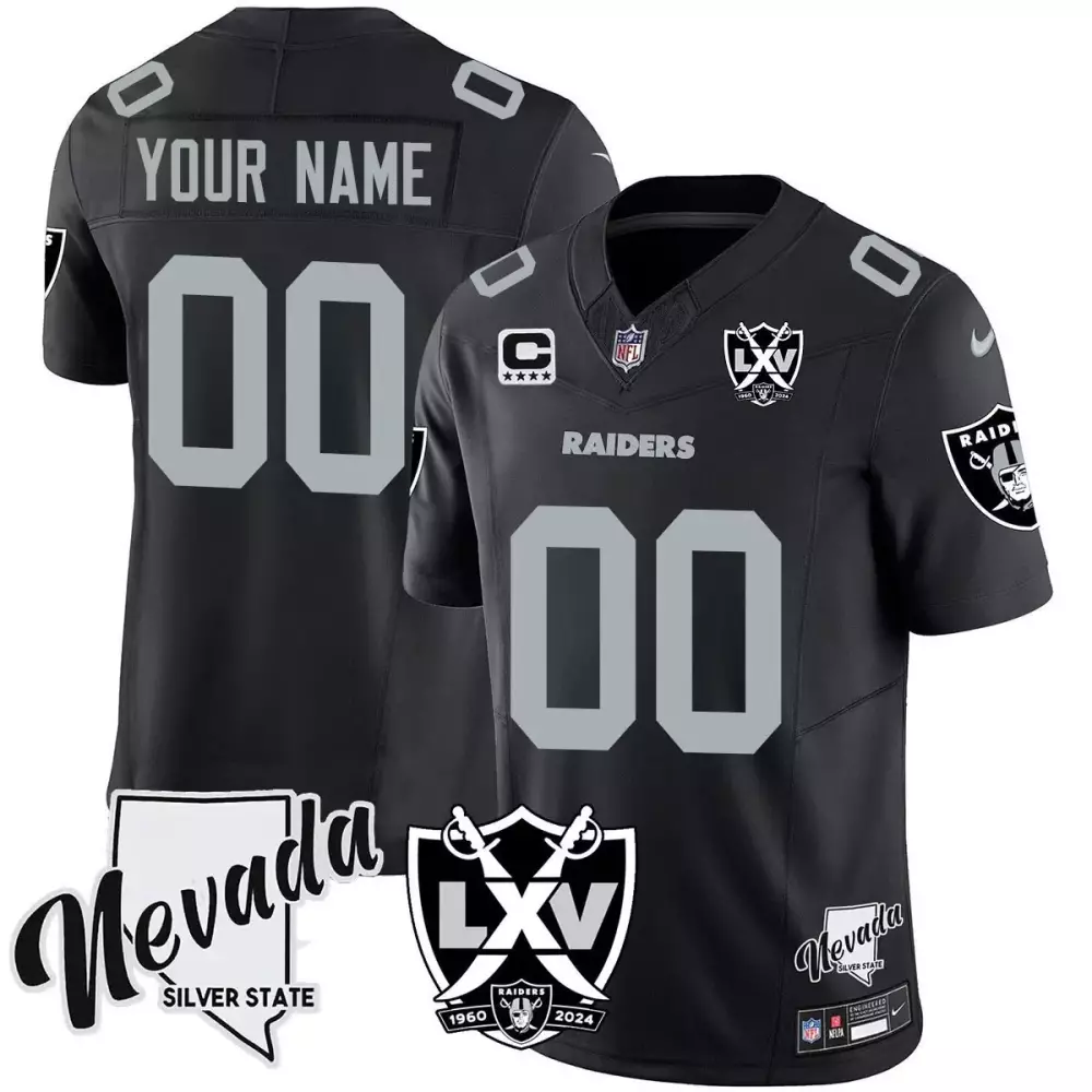 Black Men’s Las Vegas Raiders 2024 Vapor Limited Custom Jersey | 65th Anniversary | For Men, Women & You