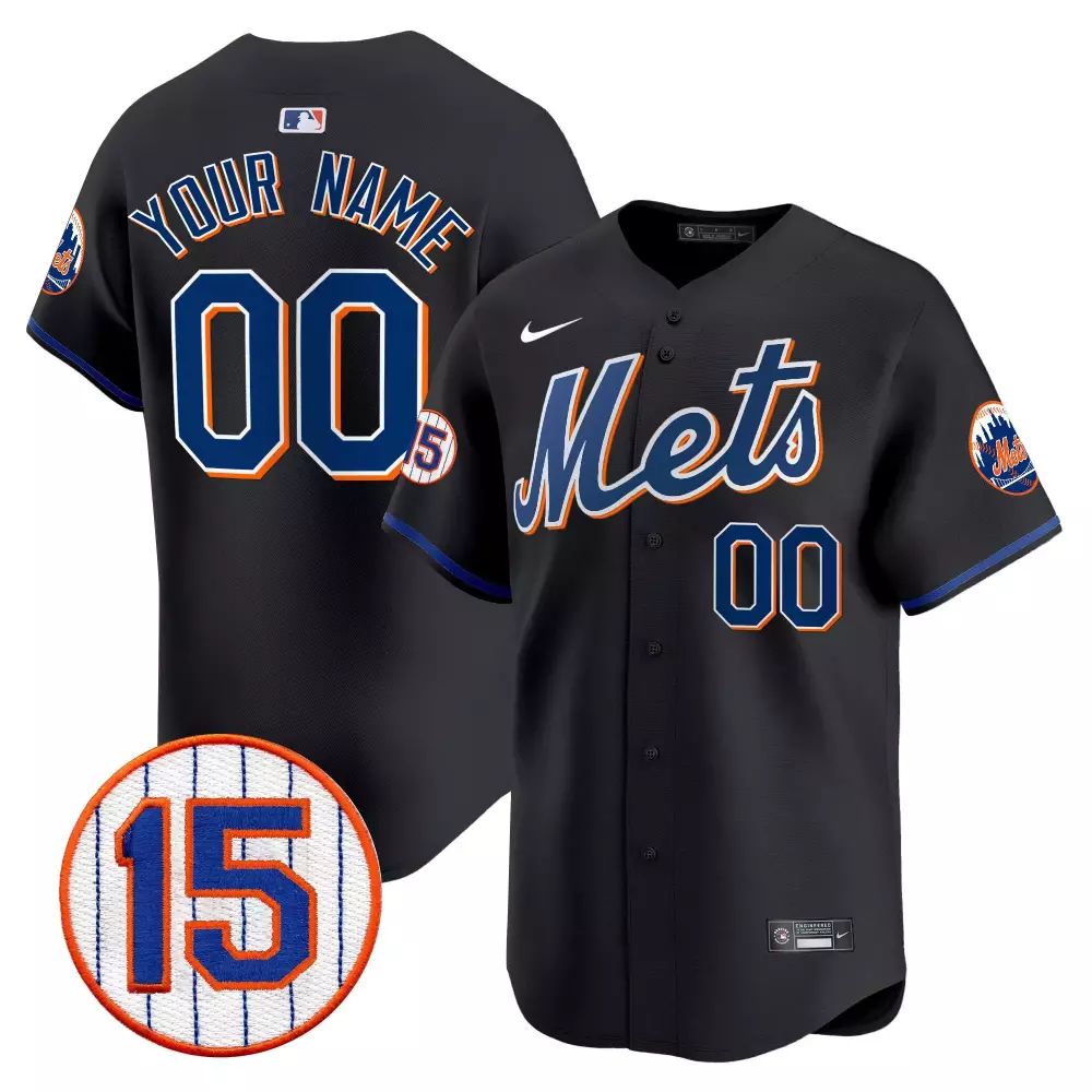 New York Mets Jerry Grote Patch Jersey | Black Vapor Premier Limited Edition | Custom Stitched Fan Gear | For Men, Women & Youth