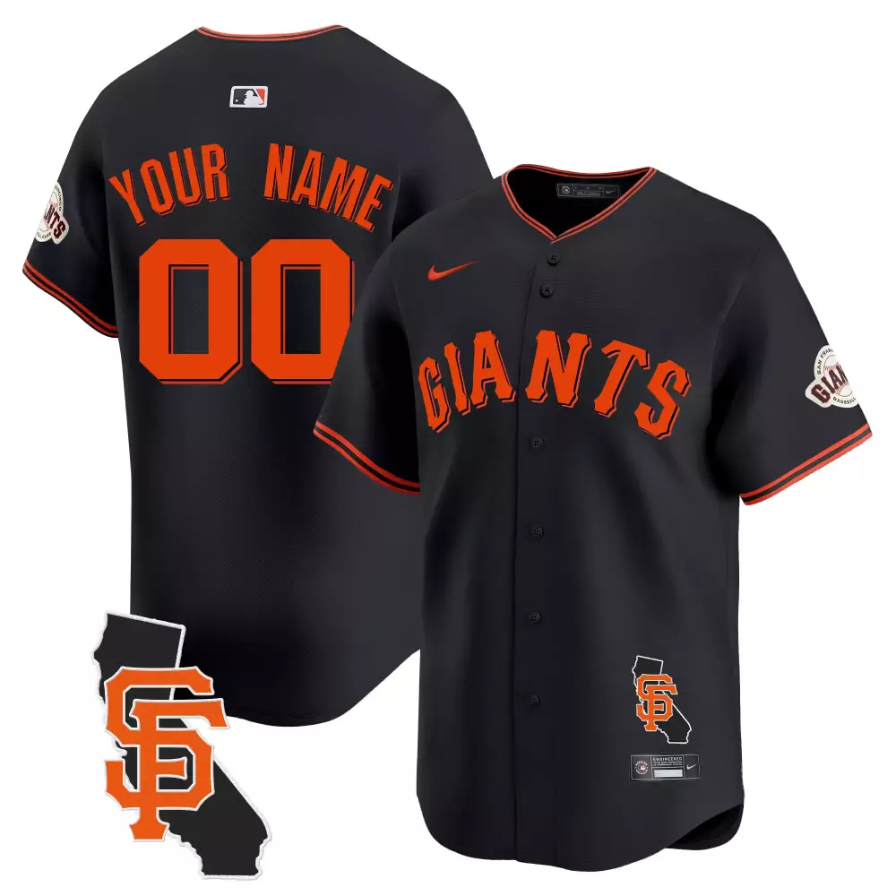 California Patch San Francisco Giants Black Jersey | Premier Custom Stitched | Fan Gear for Men, Women & Youth