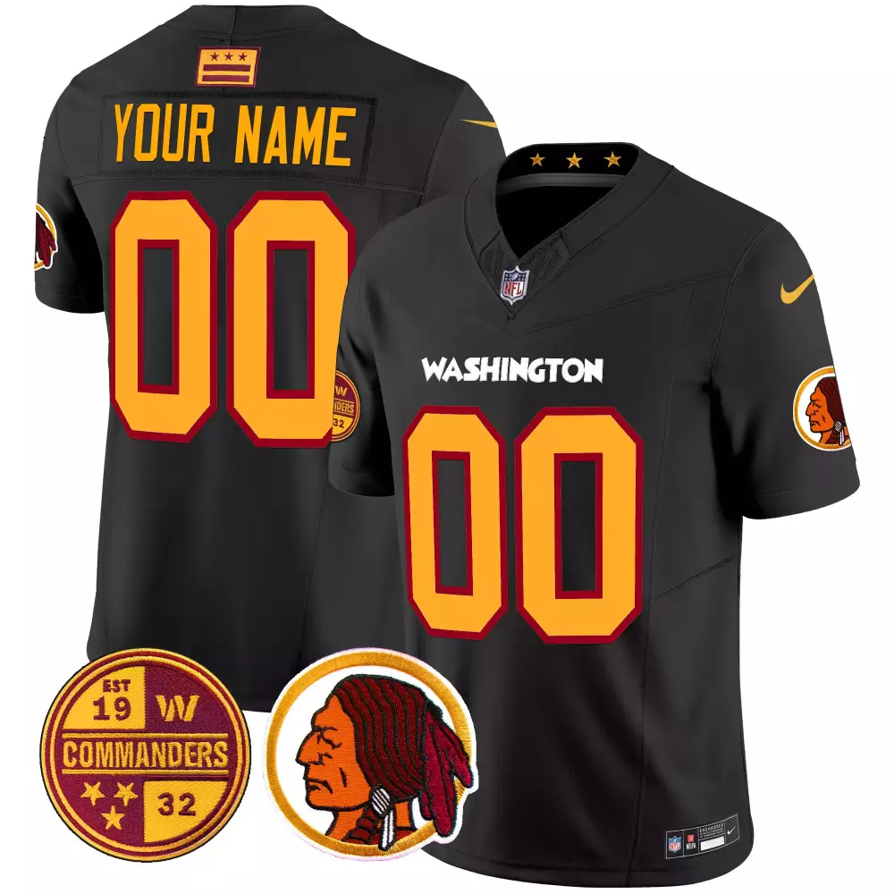 Custom Washington Commanders Jersey | Black Vapor | Limited Edition | For Men | Game Day Outfit