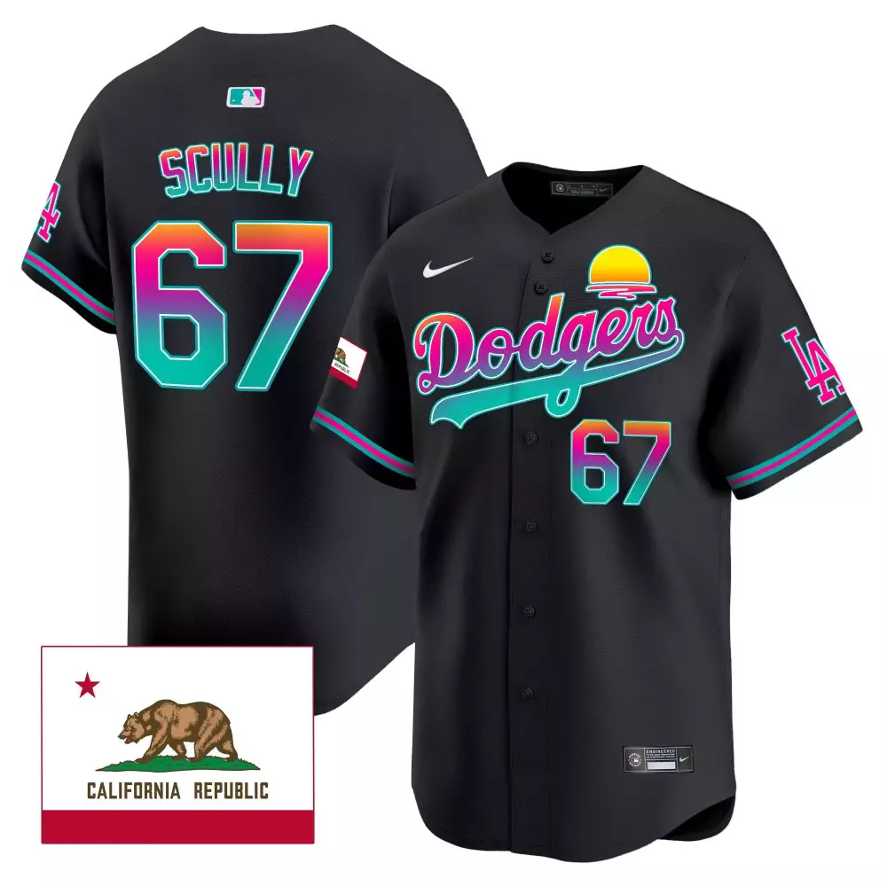 Vin Scully Dodgers Black 2024 City Style Jersey | Limited Edition Vapor Premier Fan Gear | For Men, Women & Youth
