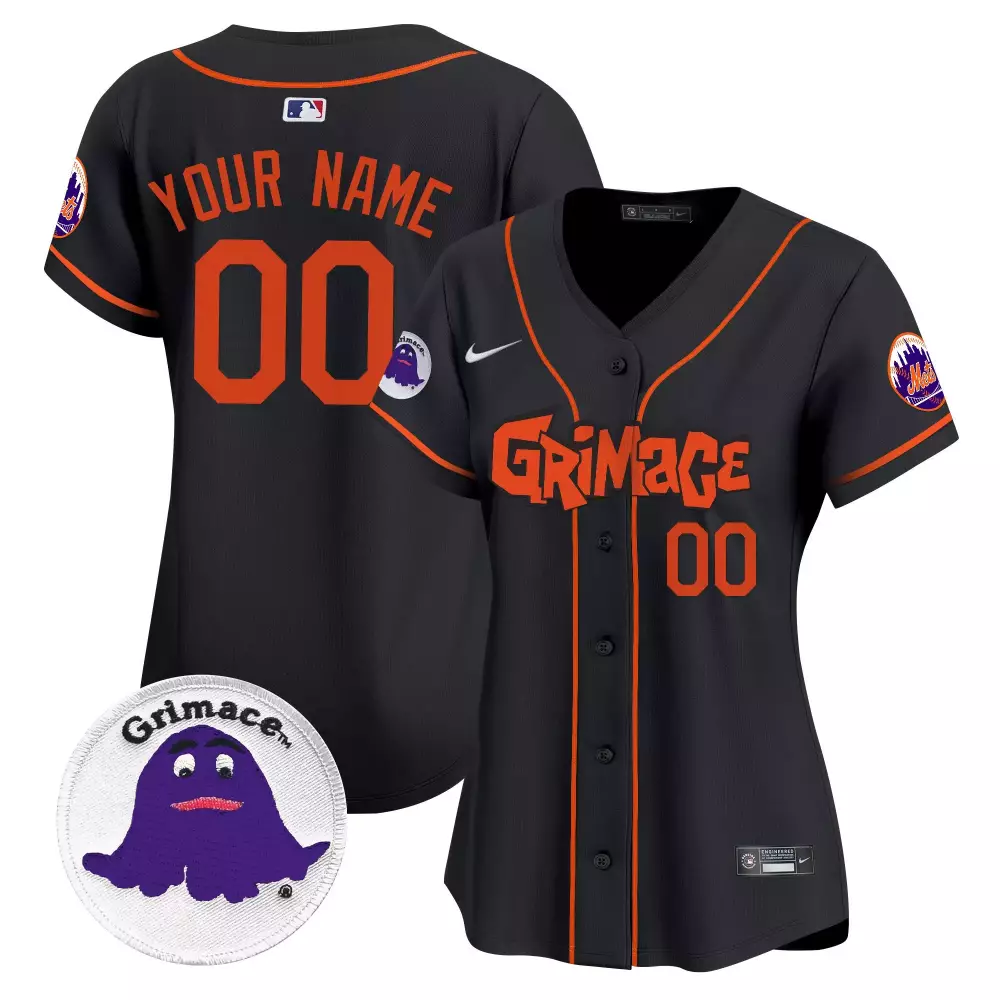 New York Mets Grimace Limited Edition Jersey V2 | Black Vapor Premier Custom Stitched | Unique Fan Gear | For Women