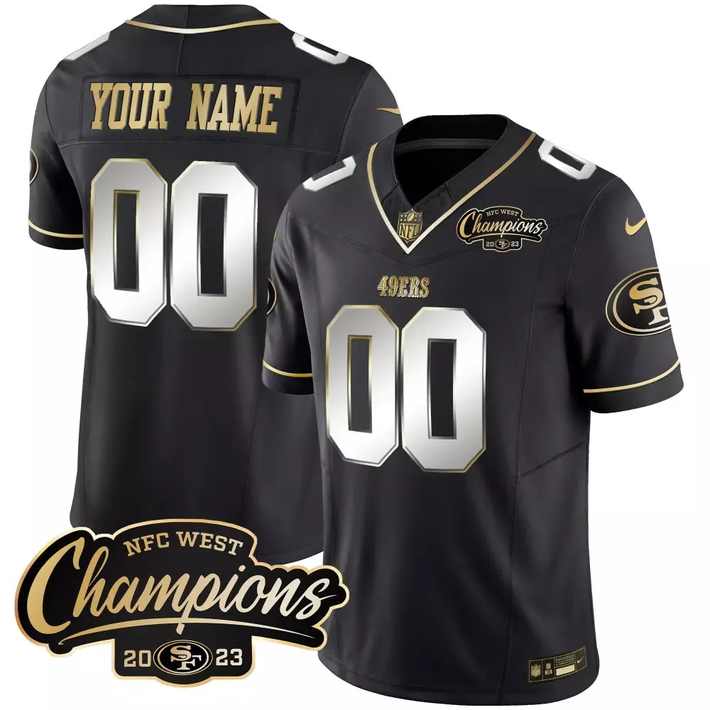 San Francisco 49ers Black Women's Jersey | NFC West Champions Patch Vapor | Custom Fan Gear | For Men, Women & Youth