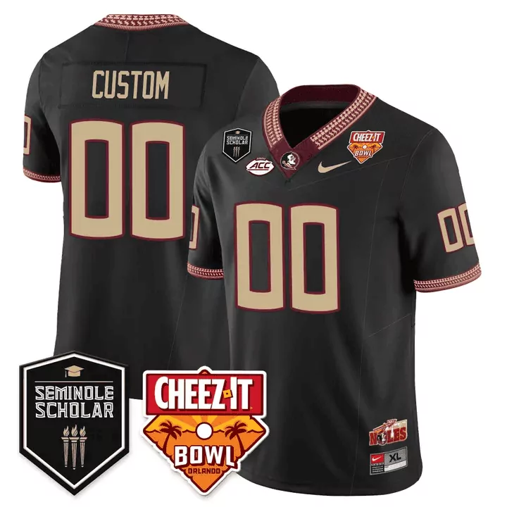 Florida State Seminoles Cheez-It Bowl Patch Black Vapor Limited Jersey | Custom Stitched Fan Gear for Youth | For Men, Women & Youth