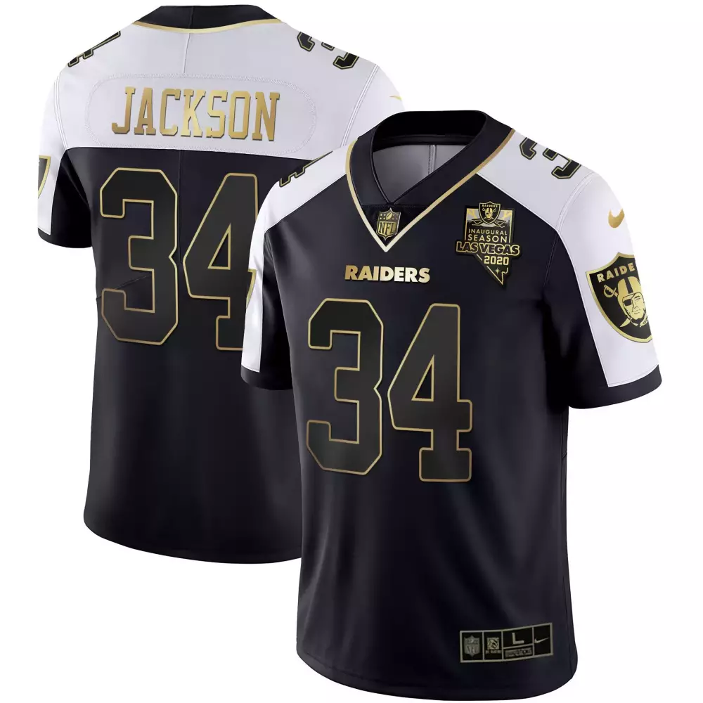 Bo Jackson Las Vegas Raiders Women's Alternate Vapor Black Gold Limited Jersey | Stitched Fan Gear | For Men, Women & Youth