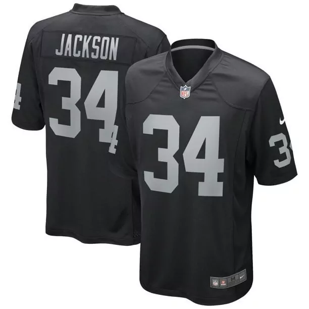 Bo Jackson Las Vegas Raiders Youth Game Black Jersey | Stitched Fan Gear | For Men, Women & Youth