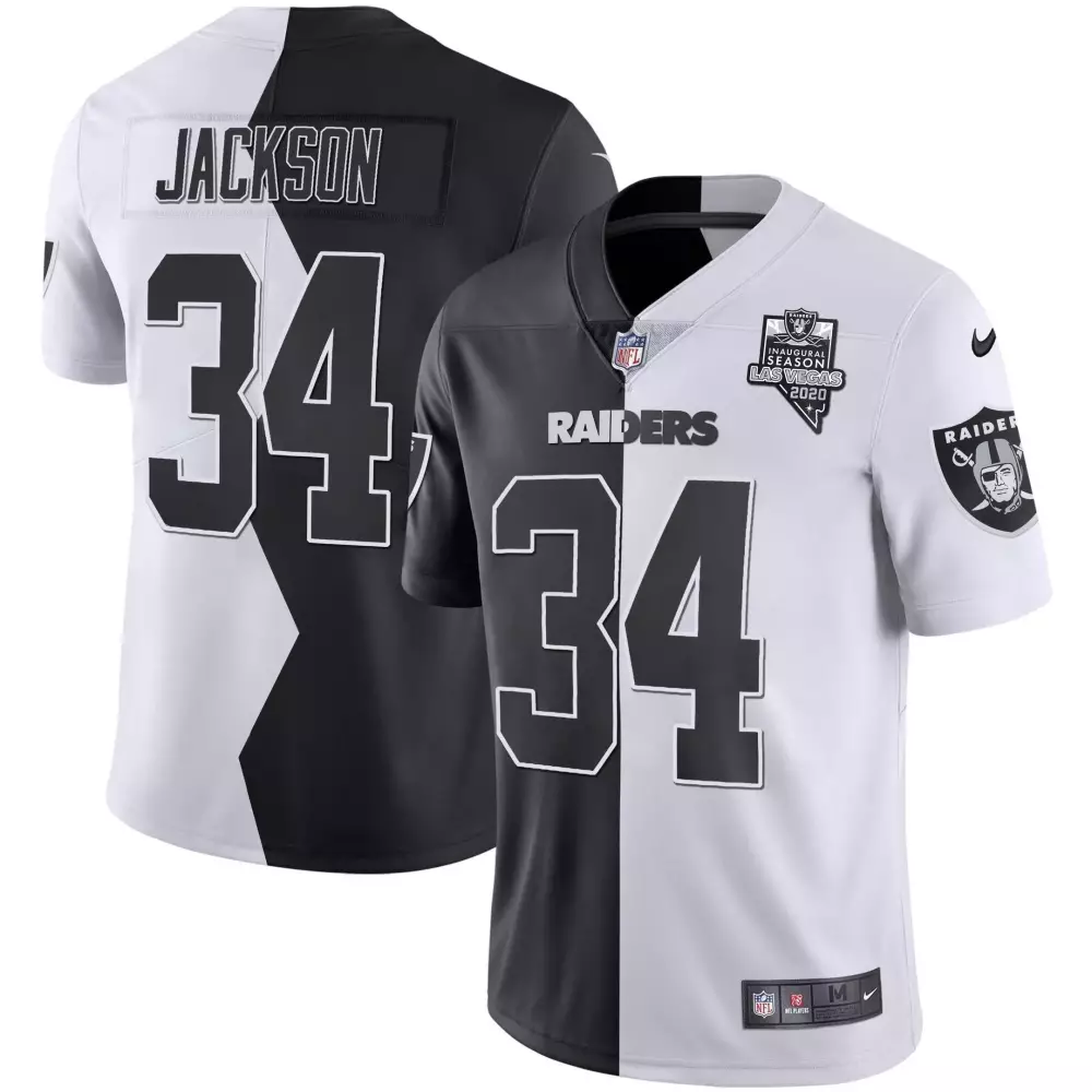 Bo Jackson Las Vegas Raiders Men's Zigzag Split Inaugural Season Patch Jersey | Stitched Fan Gear | For Men, Women & Youth