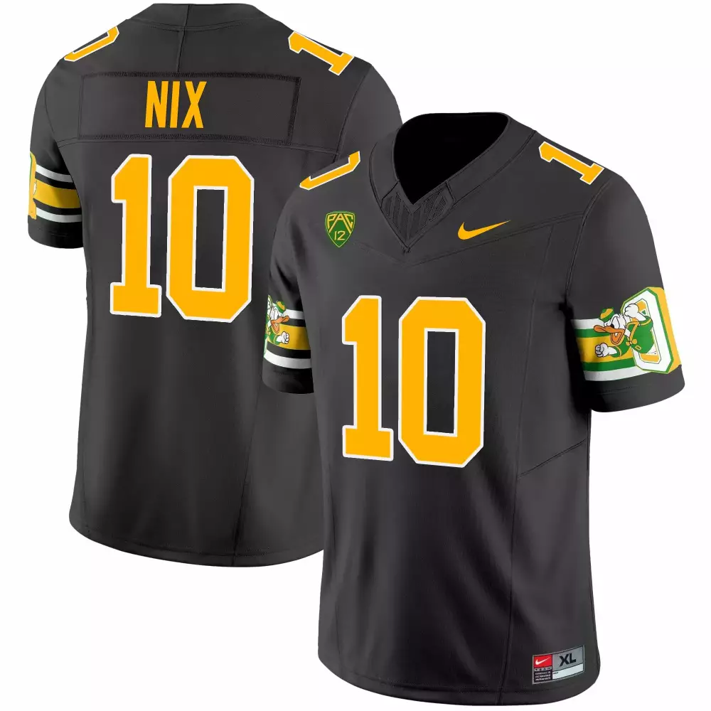 Bo Nix Oregon Ducks Mighty Oregon Ducks Throwback Jersey | Black | V3 Stitched Fan Gear for Men, Women & Youth