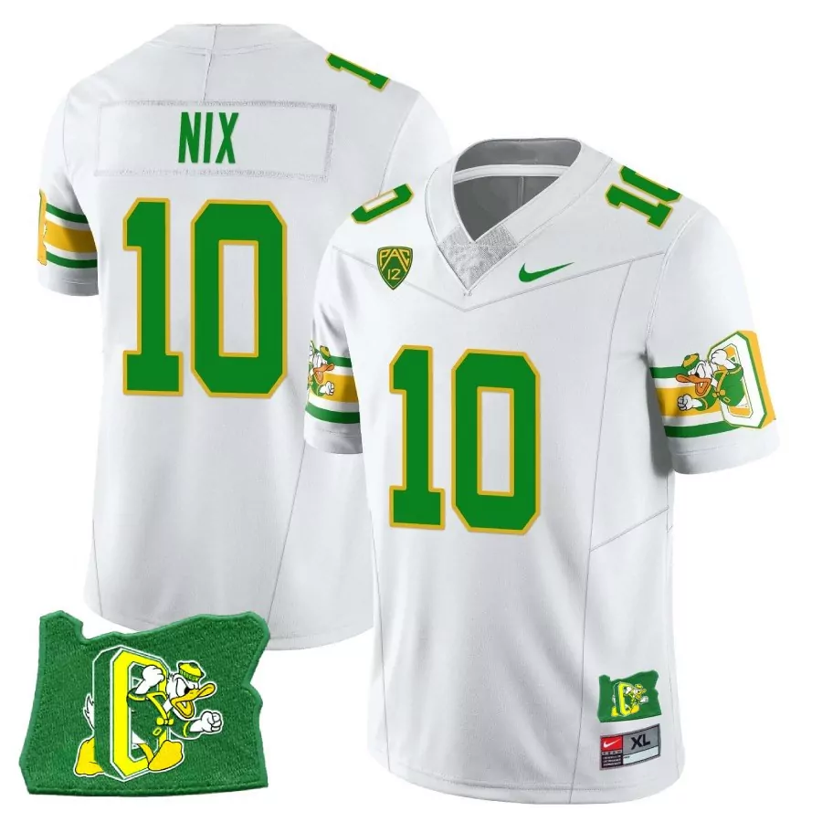 Bo Nix Oregon Ducks 1984 Throwback Jersey | Stitched White State Edition | Limited Edition for Men, Women & Youth