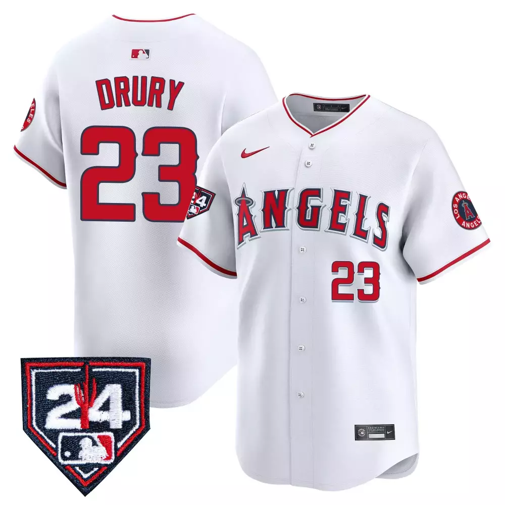 Brandon Drury White Los Angeles Angels 2024 Spring Training Jersey | Vapor Premier Stitched | Limited Edition for Men, Women & Youth