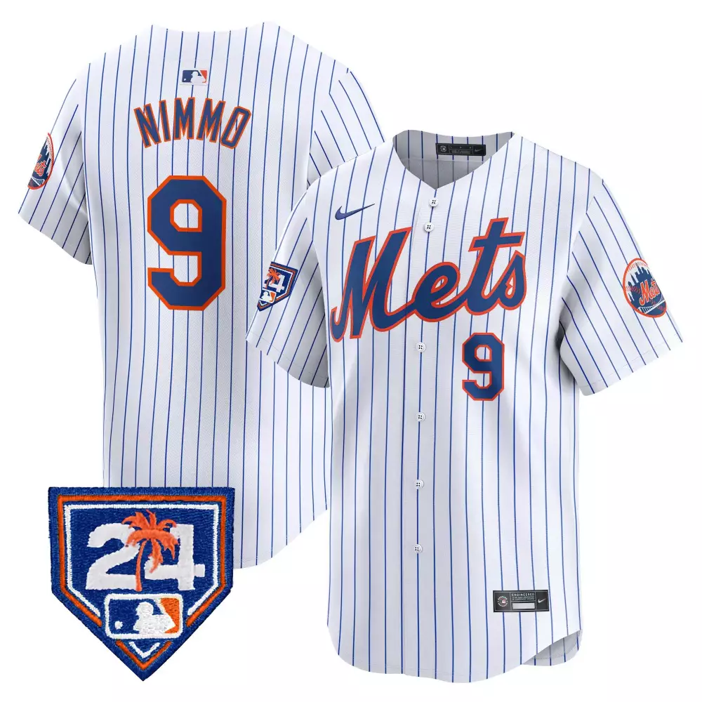 Brandon Nimmo 2024 Spring Training Jersey V2 | White Vapor Premier Limited Edition | New York Mets Fan Gear | For Men, Women & Youth