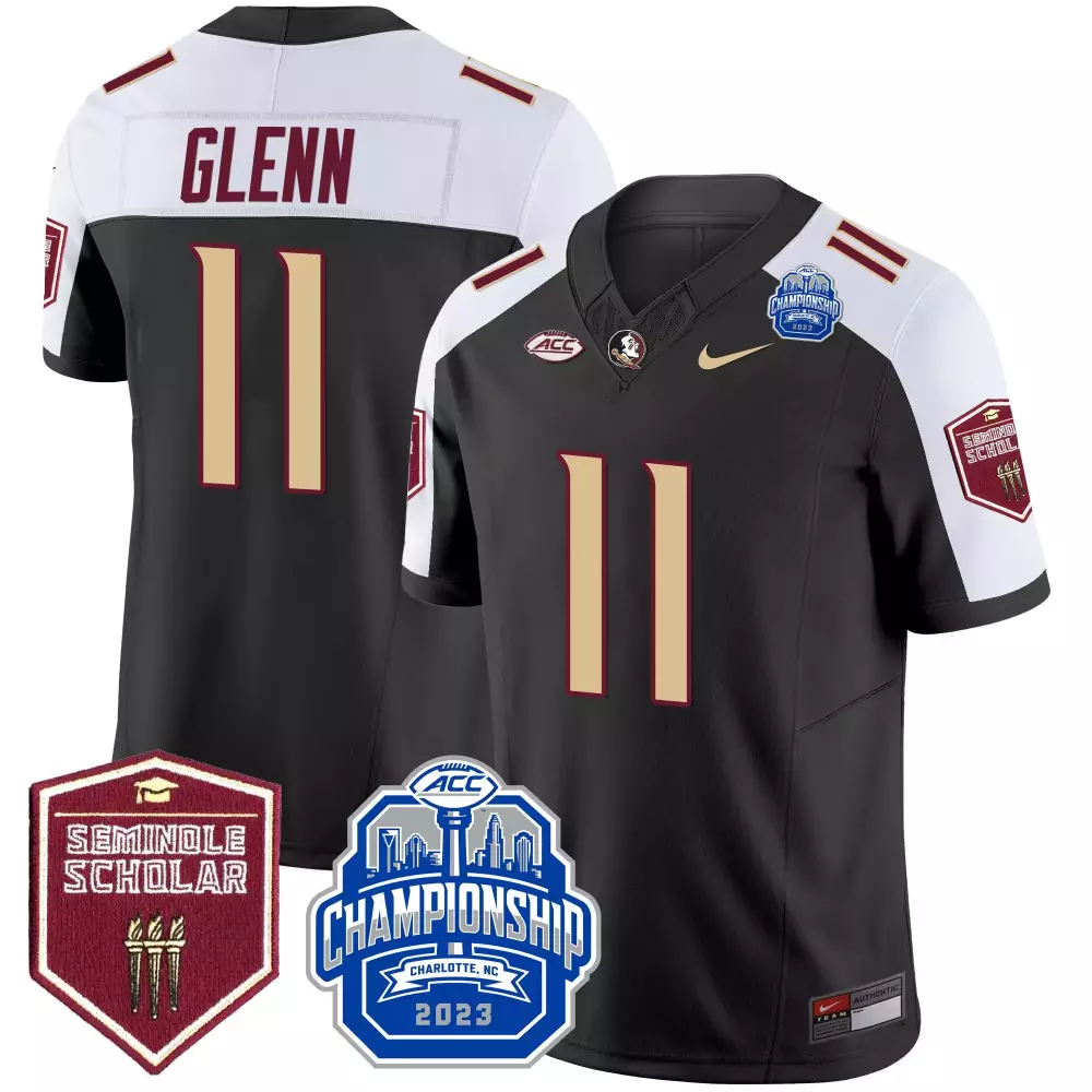 Brock Glenn Black Alternate Men's Vapor Jersey | Florida State Seminoles 2023 ACC Championship Patch | Stitched for Game Day | For Men, Women & Youth