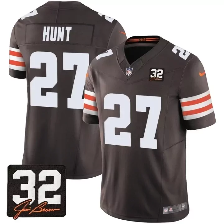 Kareem Hunt Brown Men's Jersey | Cleveland Browns Custom Stitched Design | For Men, Women & Youth
