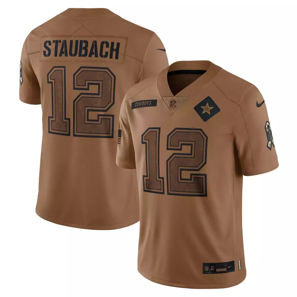 Roger Staubach Dallas Cowboys Brown Jersey | Iconic Fan Gear for Women | Honor the Legend