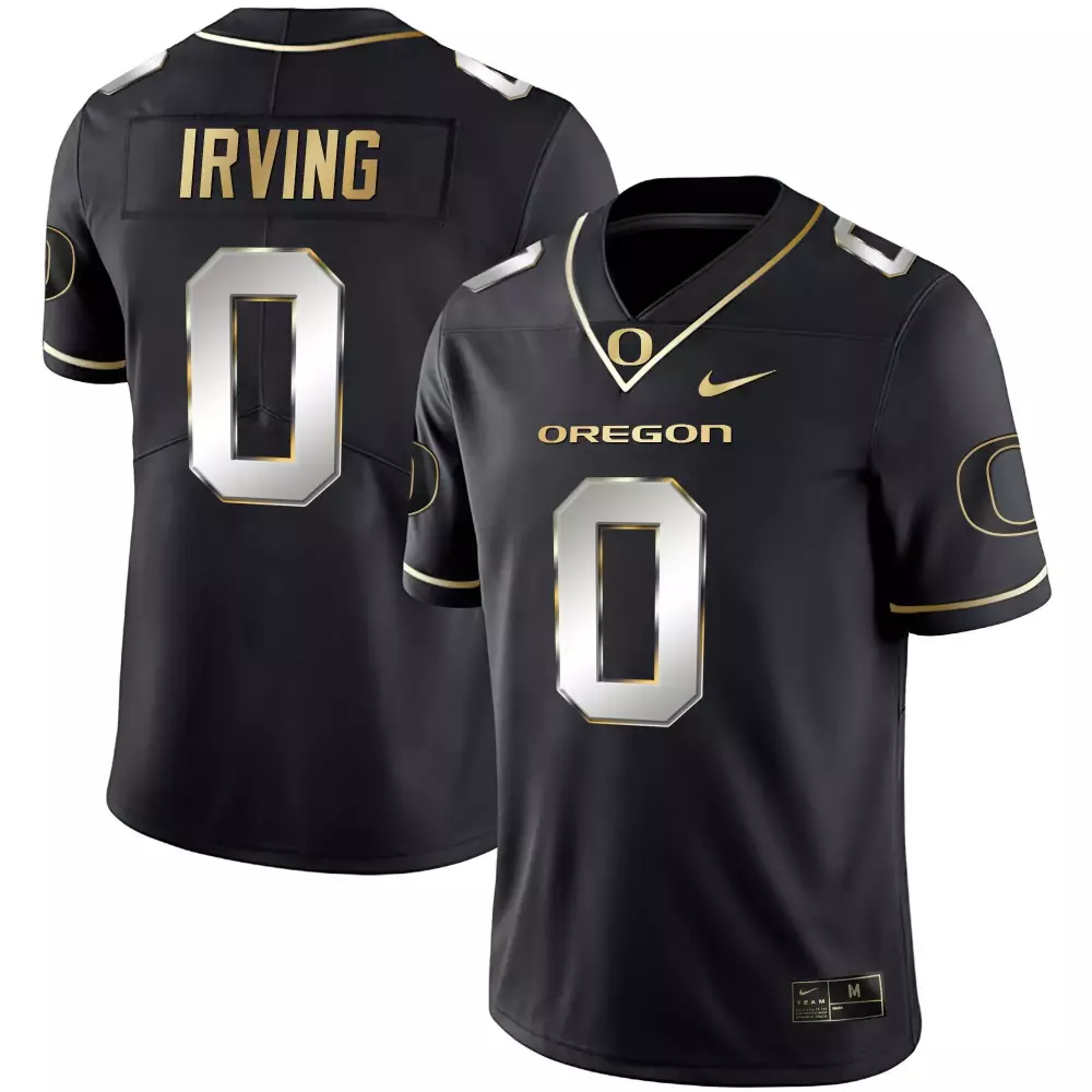Bucky Irving Oregon Ducks Black Limited Gold Vapor Jersey | Stitched | For Men, Women & Youth