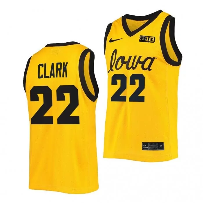 Caitlin Clark Gold Women's Iowa Hawkeyes B1G Tournament Championship Jersey | All Stitched Fan Gear | For Men, Women & Youth