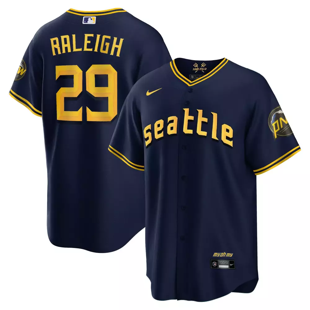 Cal Raleigh Cool Navy Men's 2023 City Connect Collection Jersey | Stitched Fan Gear | For Men, Women & Youth