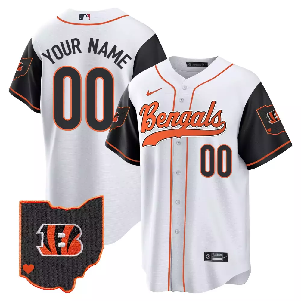 Color Rush Youth Cincinnati Bengals Ohio Patch Baseball Custom Jersey All Stitched | Stylish Fan Gear for Game Day | For Youth