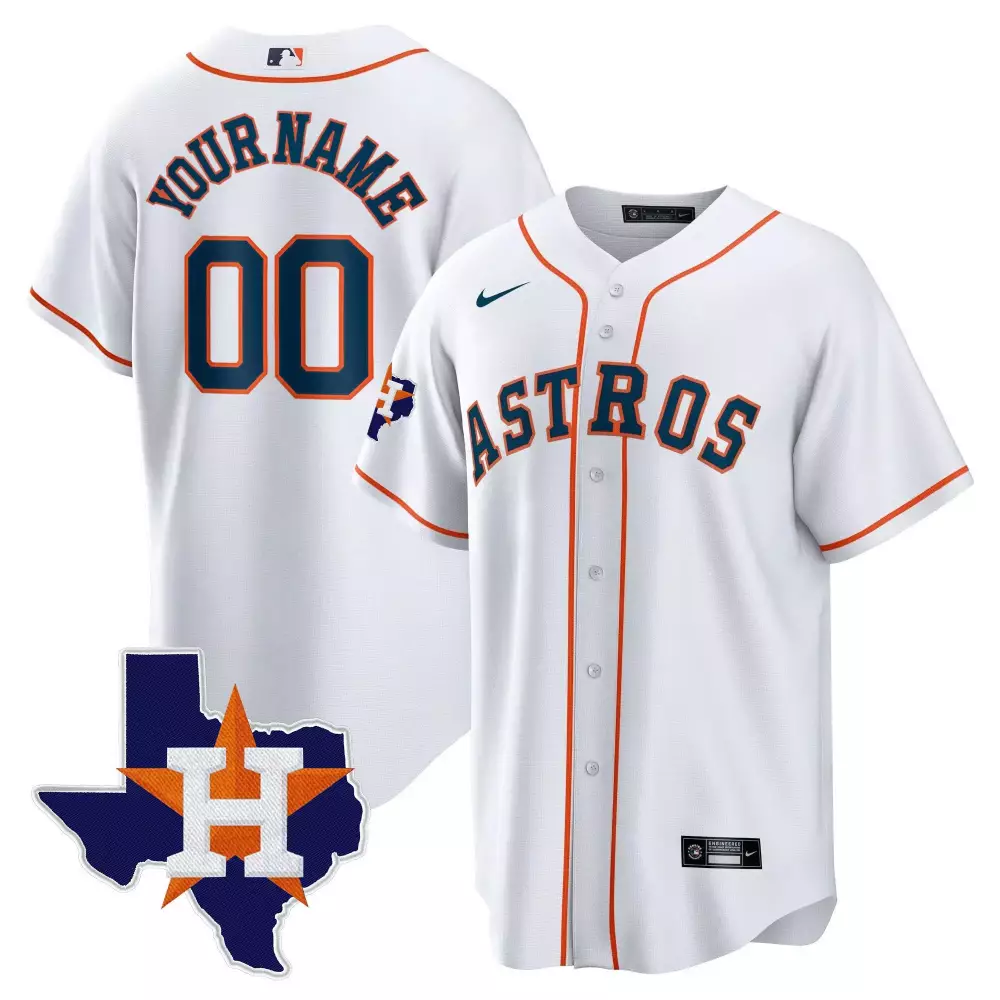 2024 Gold Custom Jersey | Black Stitched Houston Astros with Texas Patch | For Men, Women & Youth