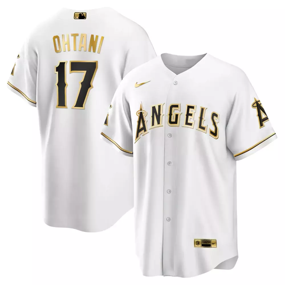 Cool White Shohei Ohtani Los Angeles Angels Jersey | White Gold Style | Stitched Fan Gear for Youth | For Men, Women & Youth