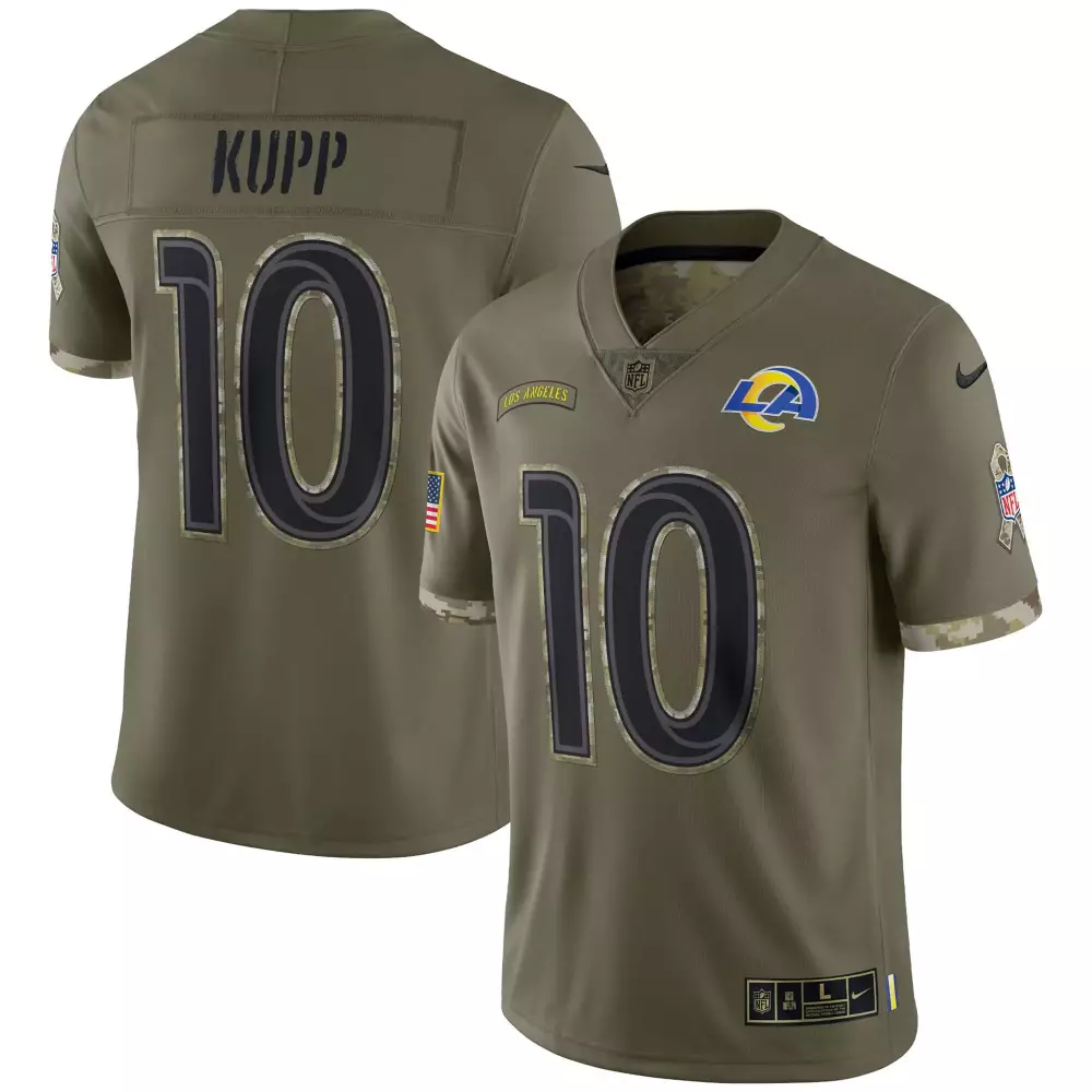 Cooper Kupp Salute to Service Men's Los Angeles Rams Super Bowl LVI Black Gold Jersey | Stitched Fan Gear | For Men, Women & Youth