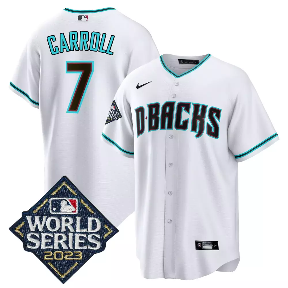 Corbin Carroll Arizona Diamondbacks 2023 World Series White Jersey | Stitched Fan Gear | For Men, Women & Youth