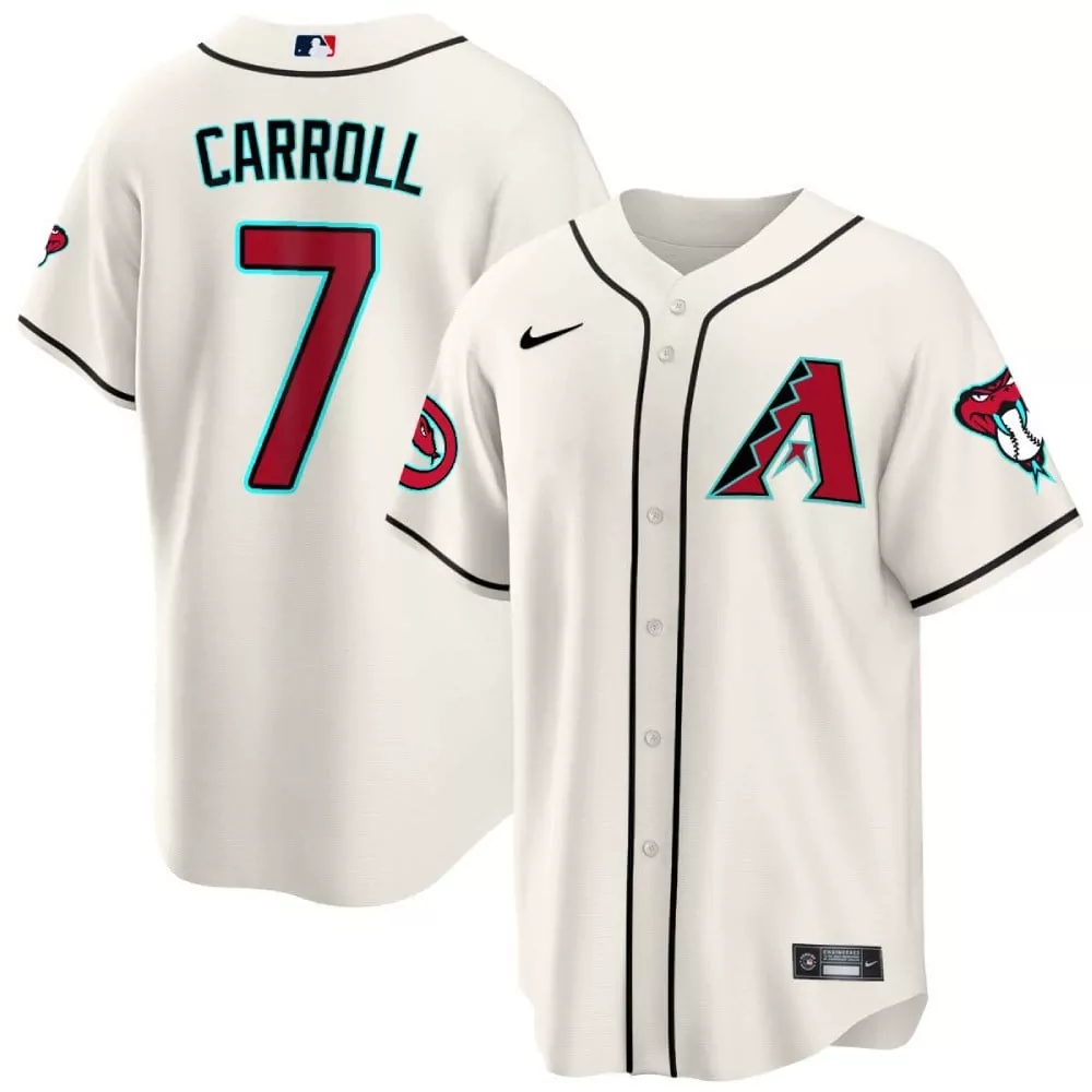 Corbin Carroll 2024 White Cool Base Jersey | Arizona Diamondbacks Stitched Fan Gear | For Men, Women & Youth
