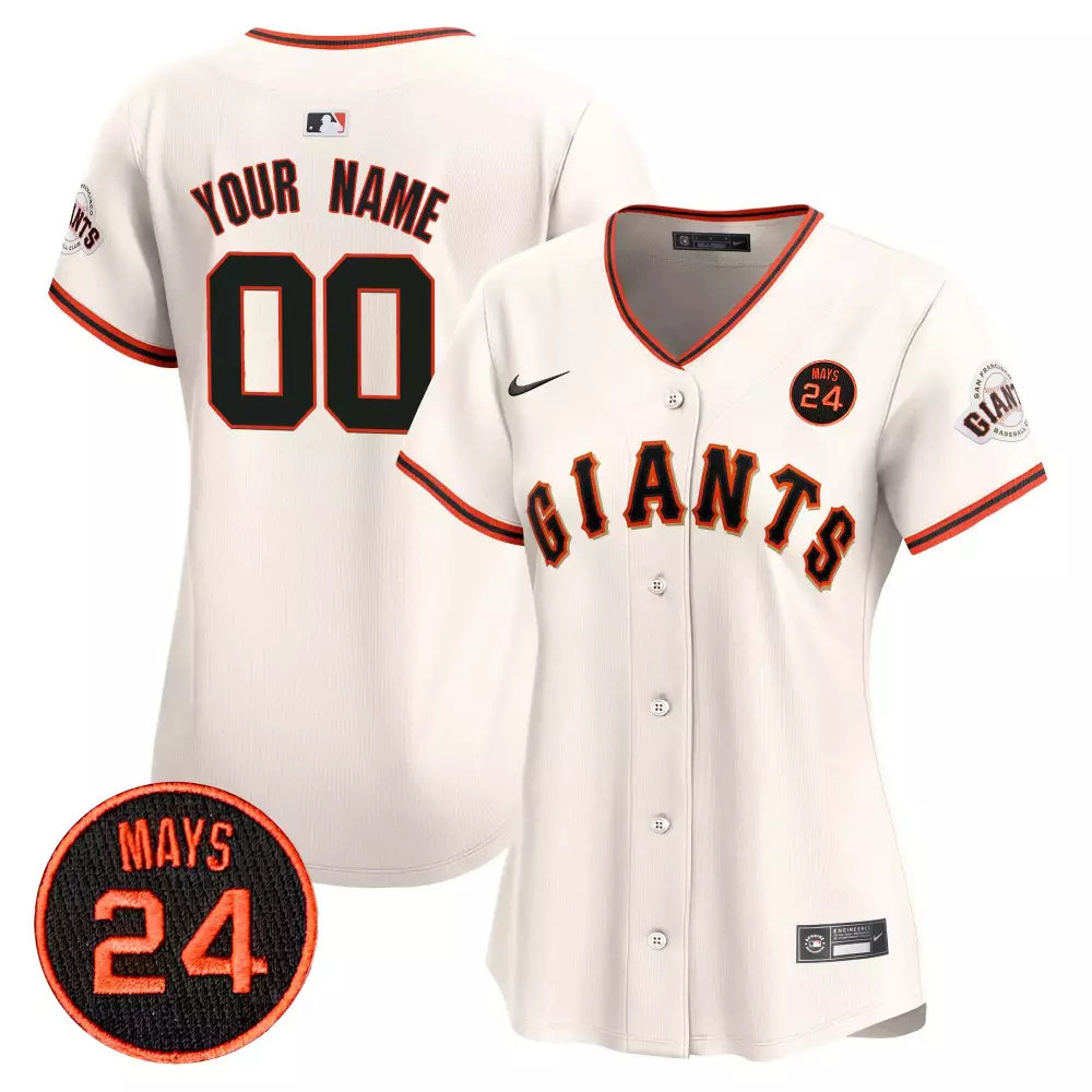Willie Mays 2024 San Francisco Giants Cream Jersey | Stitched Vapor Premier | Limited Edition Custom Gear | For Women | For Men, Women & Youth