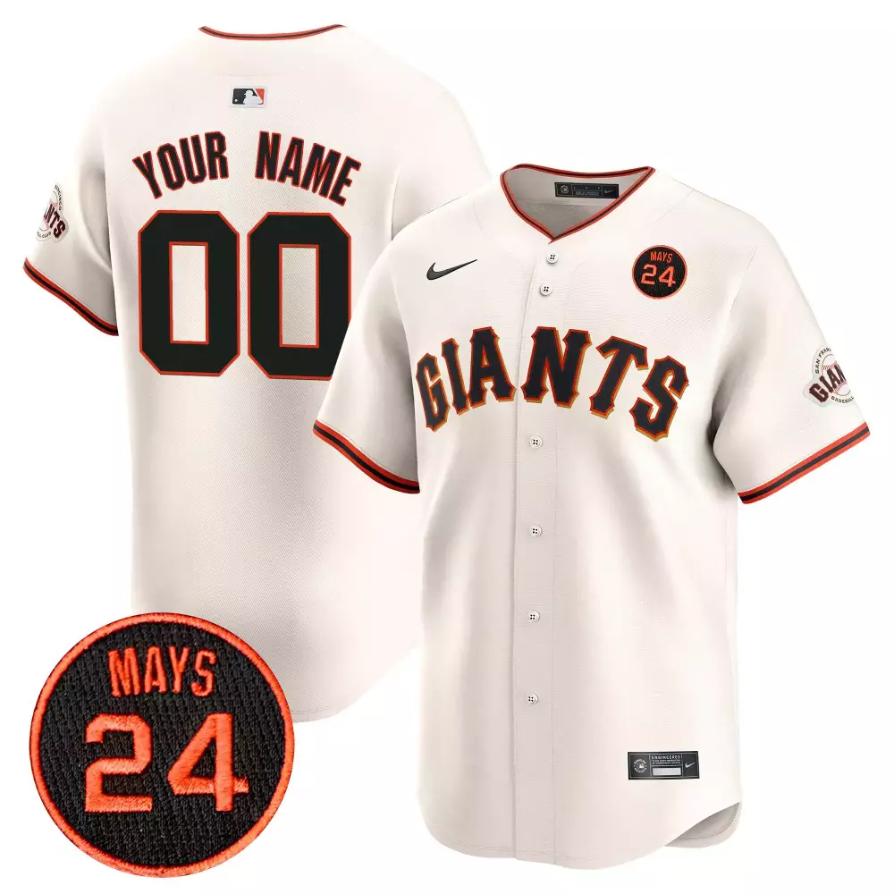 Willie Mays 2024 San Francisco Giants Cream Youth Jersey | Stitched Vapor Premier | Limited Edition Custom Gear | For Youth | For Men, Women & Youth