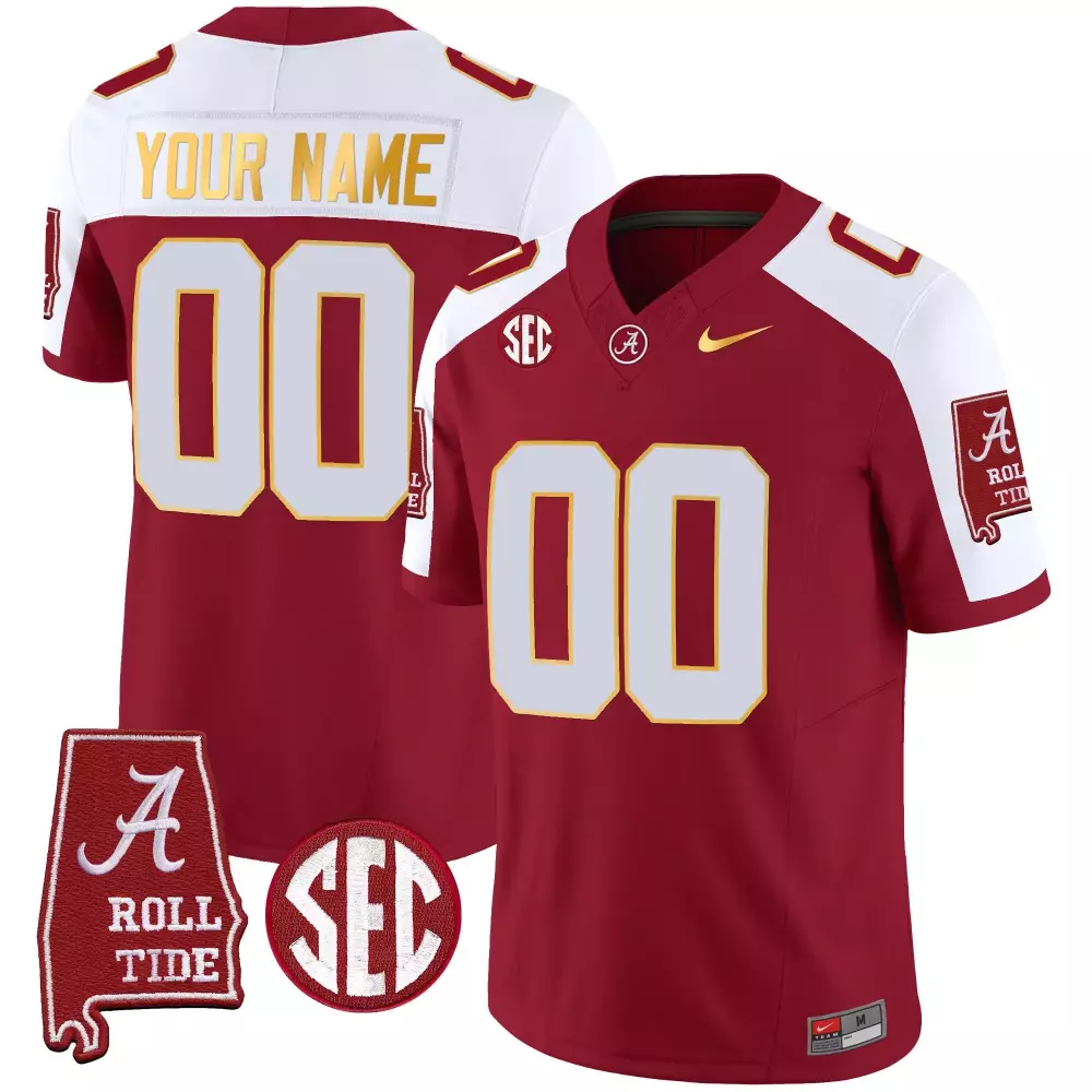 Youth Alabama Crimson Tide Crimson Alternate Jersey | Gold Trim Vapor Custom | Fan Gear for Men, Women & Youth