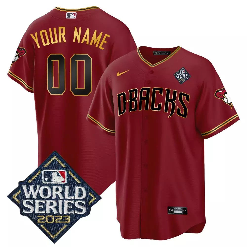 Youth Crimson Gold 2023 World Series Jersey V2 | Arizona Diamondbacks Cool Base | Stitched Fan Gear | For Men, Women & Youth