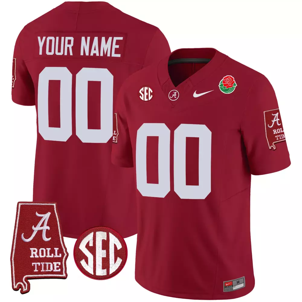 Men's Alabama Crimson Tide Rose Bowl Patch Vapor Custom Jersey | Crimson | Fan Gear for Men, Women & Youth
