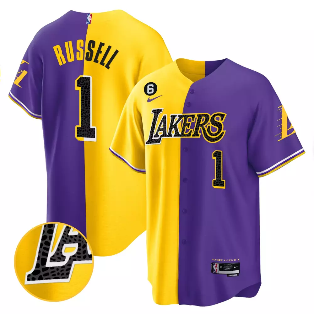 D'Angelo Russell Split Cool Base Mamba Jersey | All Stitched Design | Stylish Fan Gear | For Men, Women & Youth