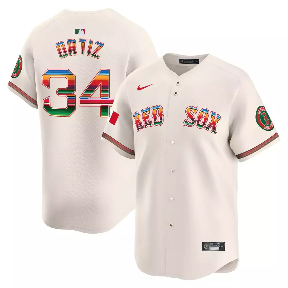David Ortiz Cream Men's Boston Red Sox Mexico Vapor Premier Limited Jersey | All Stitched | For Men, Women & Youth