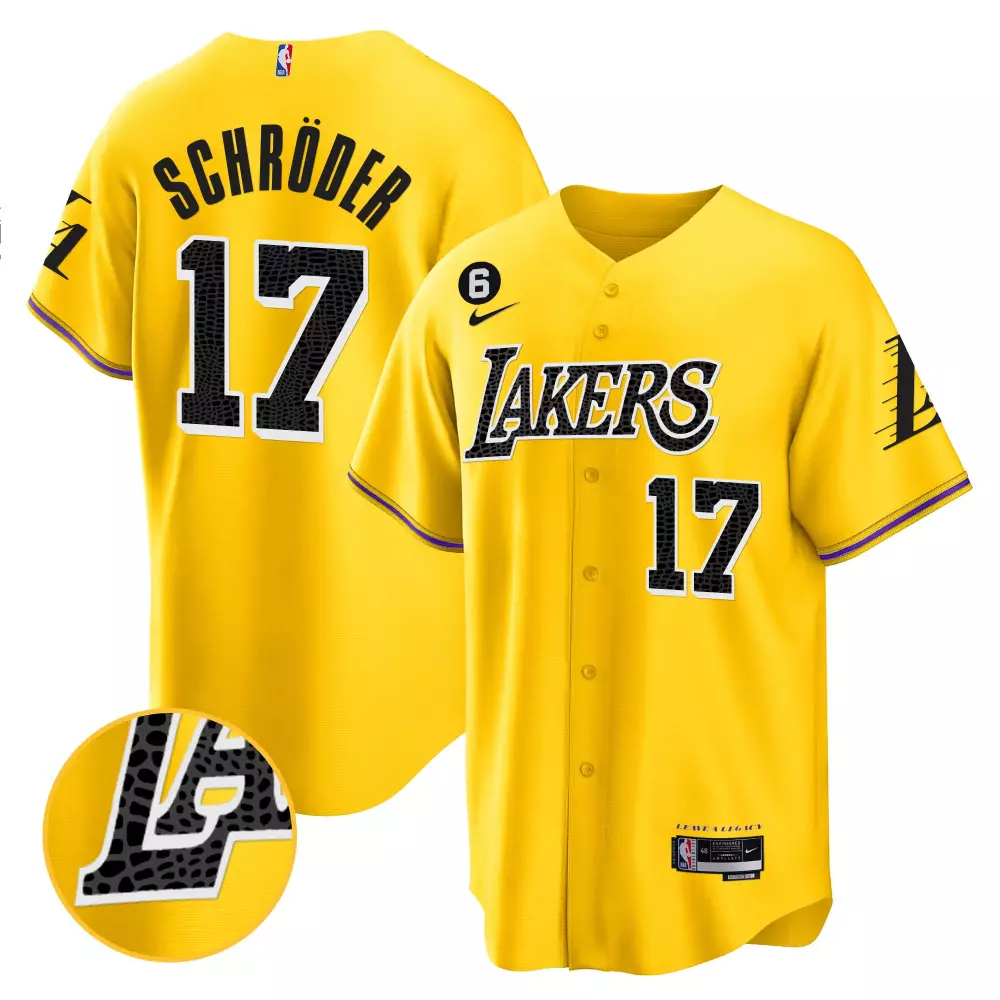 Dennis Schroder Los Angeles Lakers 2023 Gold Mamba Jersey | Stitched Cool Base | For Men, Women & Youth