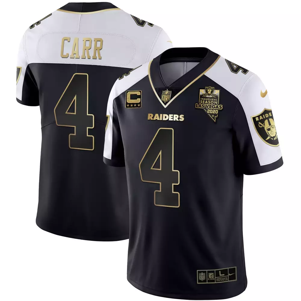 Derek Carr Women's Las Vegas Raiders Vapor Black Gold Limited Jersey | All Stitched Fan Gear | For Men, Women & Youth