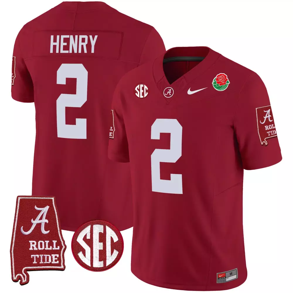 Derrick Henry Alabama Crimson Tide Men's Rose Bowl Patch Vapor Jersey | Stitched | Game Day Outfit | For Men