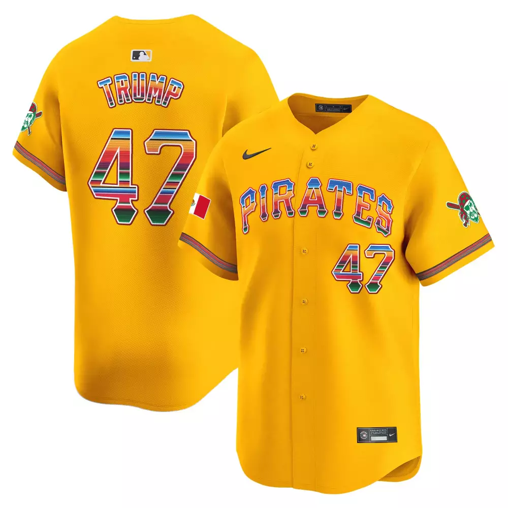 Pittsburgh Pirates Men's Donald Trump Gold Mexico Vapor Premier Jersey | Limited Edition Stitched Fan Gear | For Men, Women & Youth