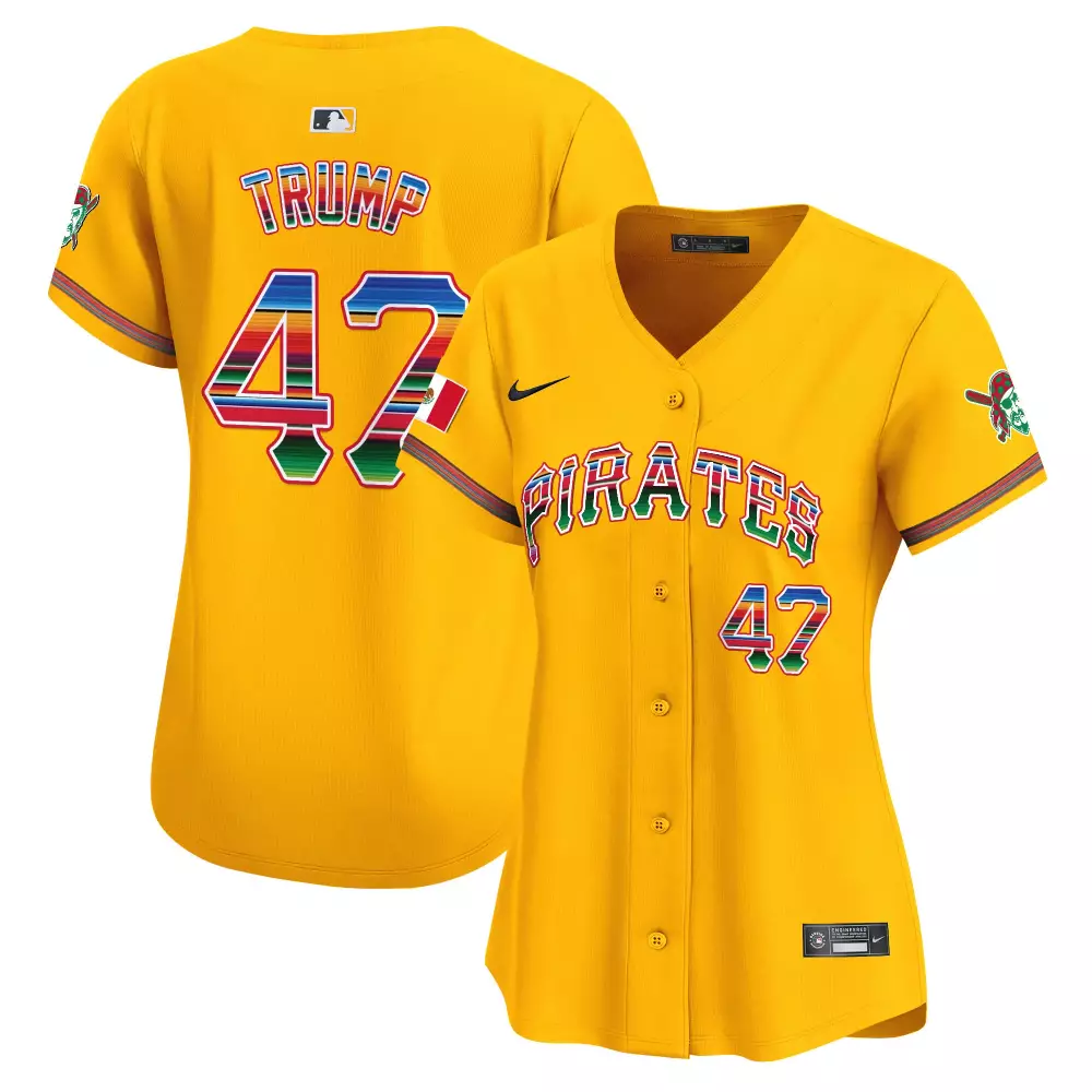 Pittsburgh Pirates Women's Donald Trump Gold Mexico Vapor Premier Jersey | Limited Edition Stitched Fan Gear | For Men, Women & Youth