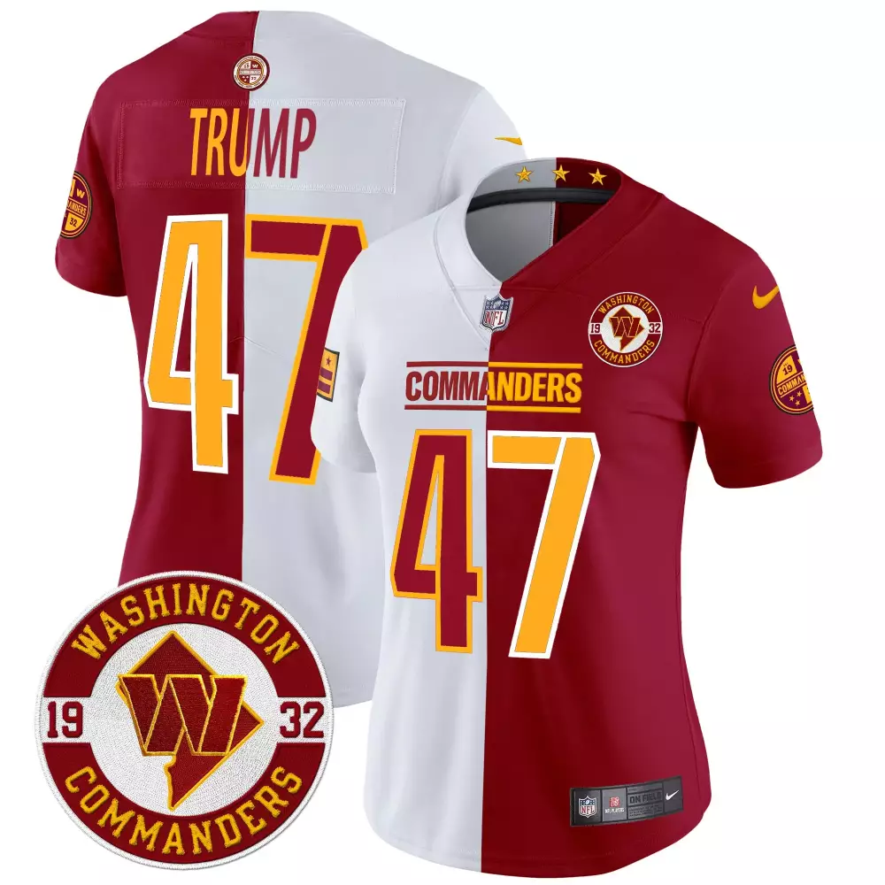Donald Trump Half Women's Washington Commanders 2024 Vapor Limited Jersey | Est 1932 Patch | For Women