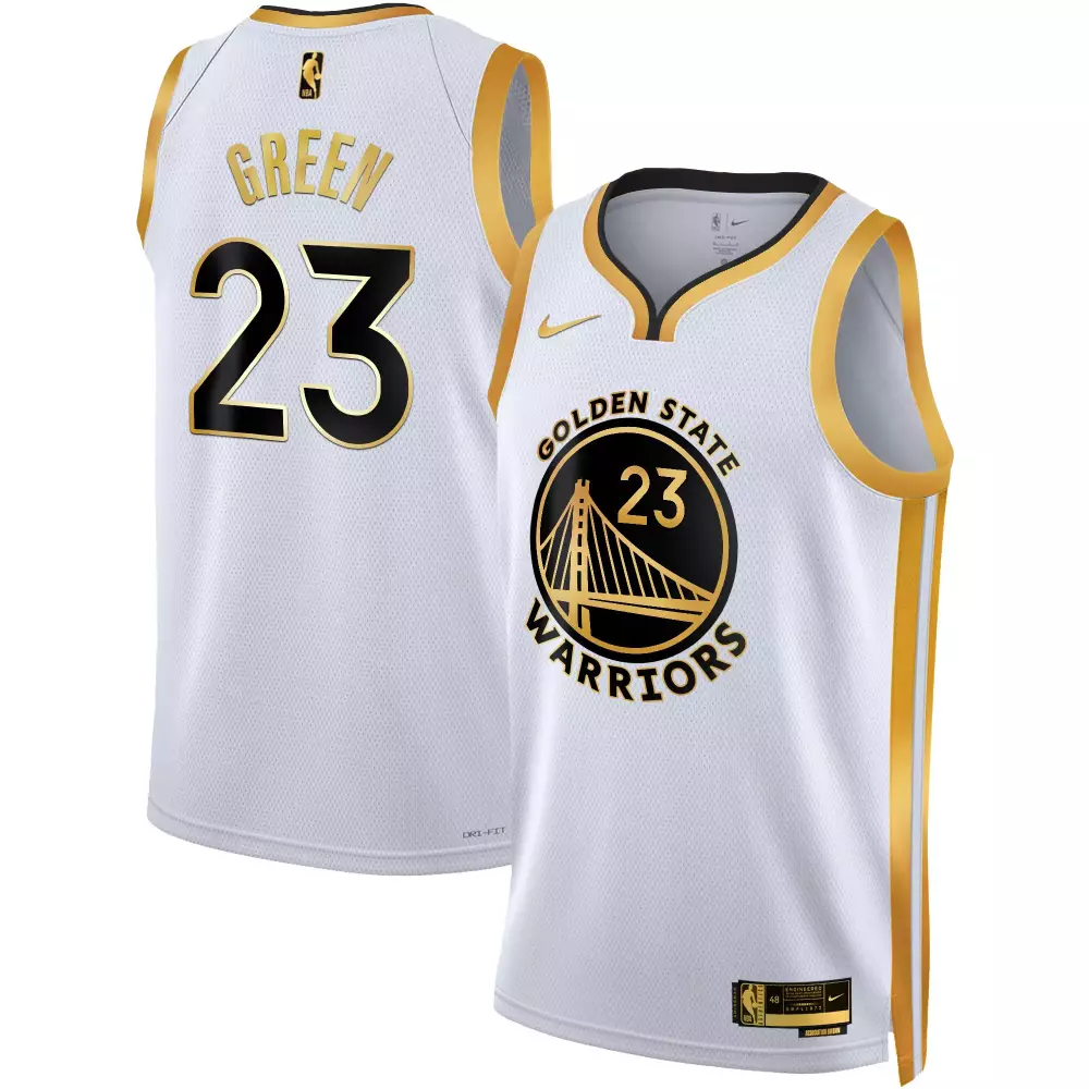 Draymond Green Golden State Warriors 2025 White Gold Swingman Jersey | Stitched Fan Gear | For Men, Women & Youth