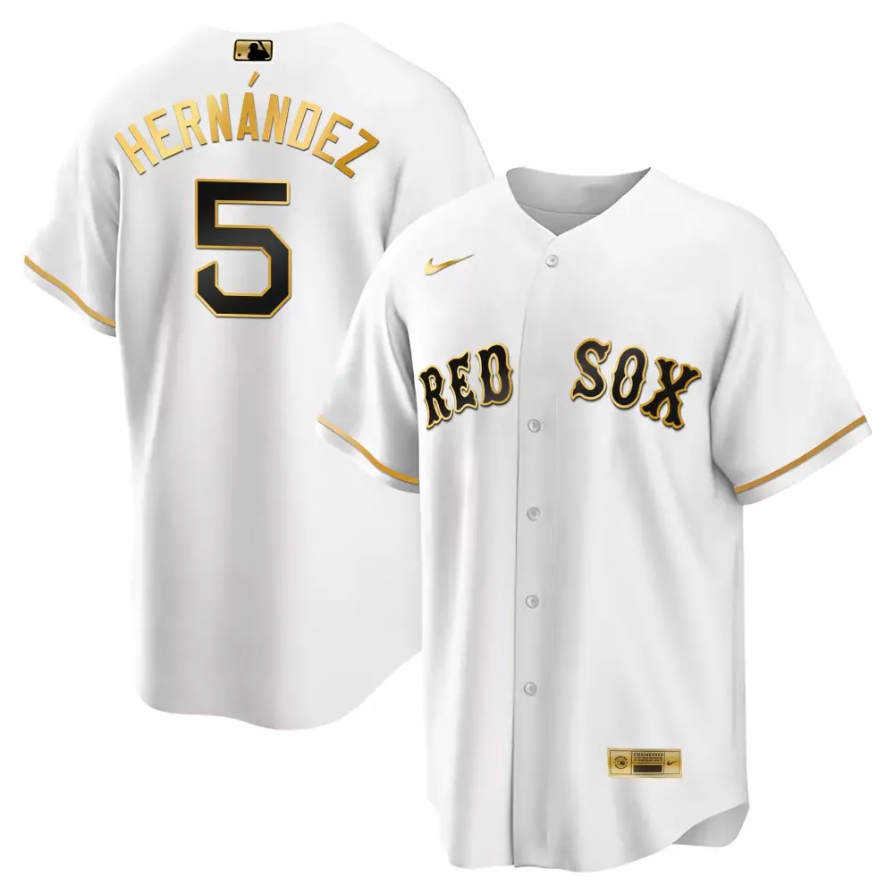 Enrique Hernandez Cool White Gold Limited Edition Jersey | Stitched Boston Red Sox Fan Gear | For Men, Women & Youth