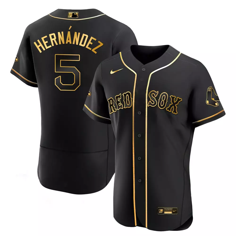 Enrique Hernandez Black Gold Stitched Jersey | Boston Red Sox | Limited Edition Fan Gear | For Men, Women & Youth