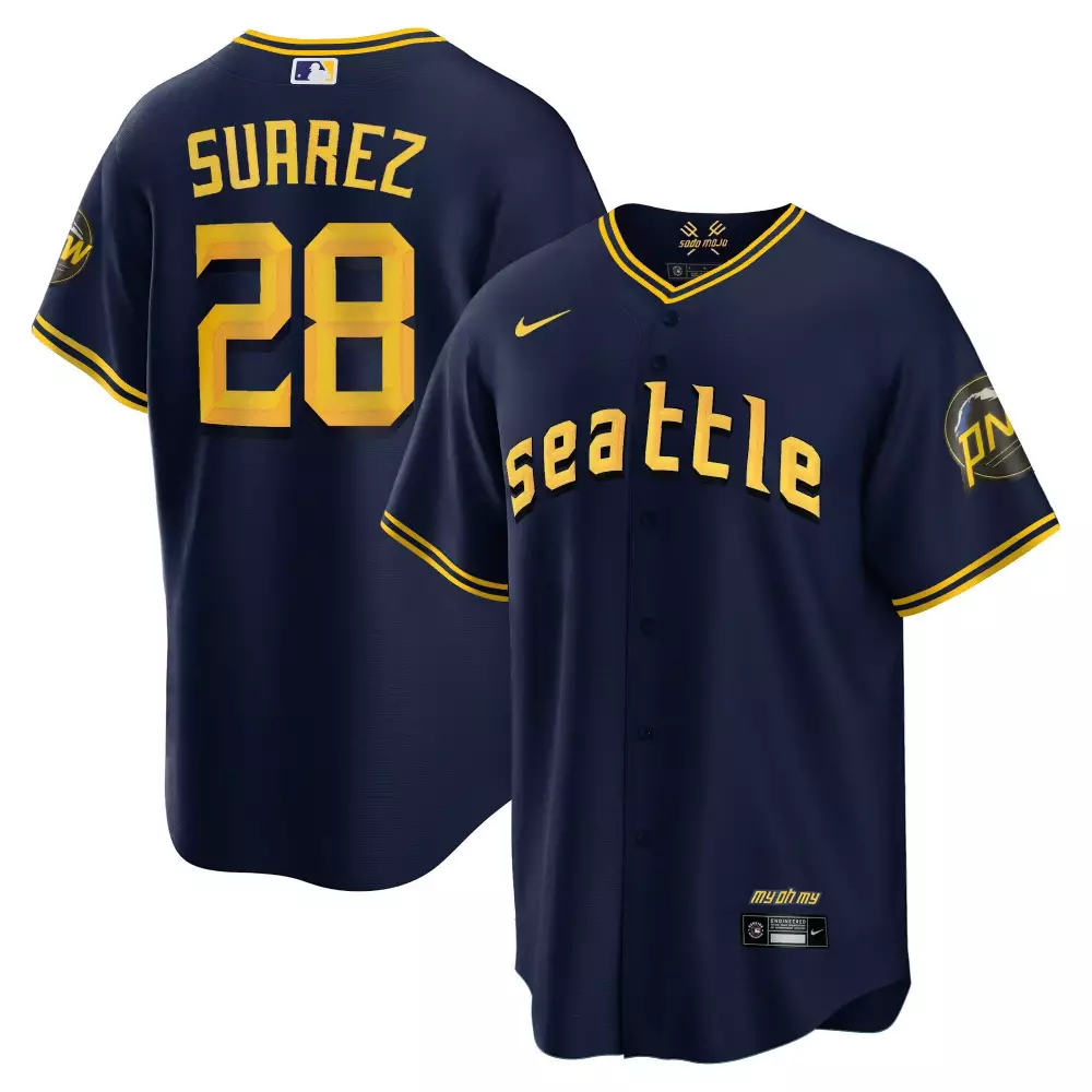Eugenio Suarez Cool Navy Men's City Connect Collection Jersey | Seattle Mariners All Stitched | Fan Gear for Men, Women & Youth