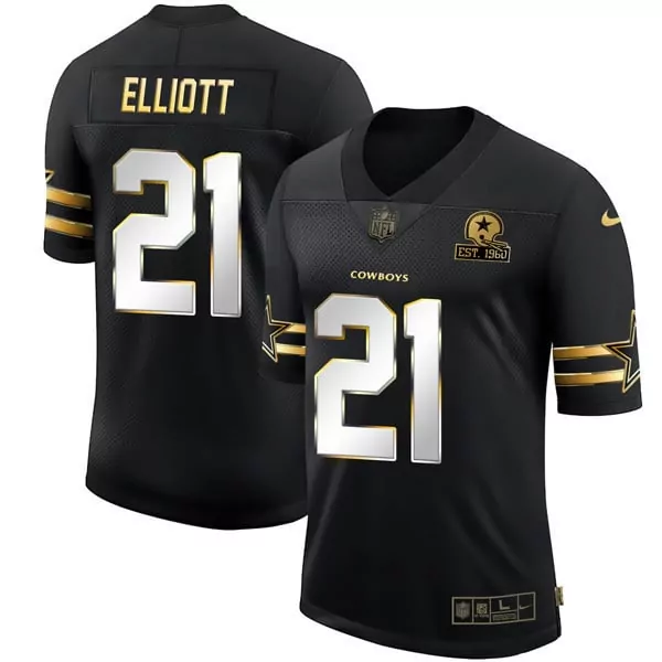 Ezekiel Elliott Dallas Cowboys Vapor Jersey | Black Gold Stitched Collection | For Men, Women & Youth