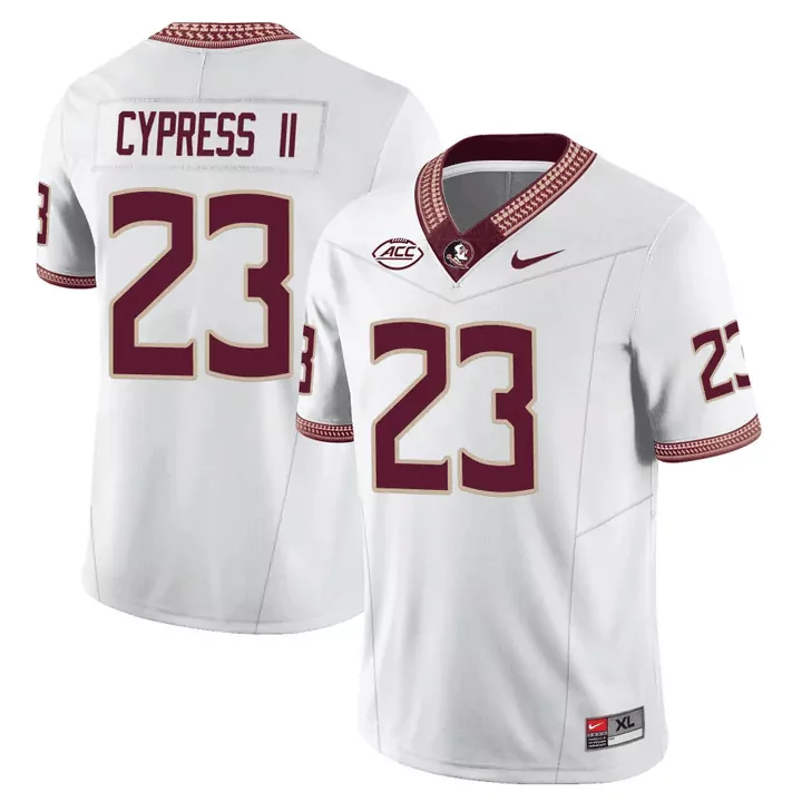 Fentrell Cypress II White Men's Florida State Seminoles Vapor Limited Jersey V2 | All Stitched | Fan Gear for Men, Women & Youth